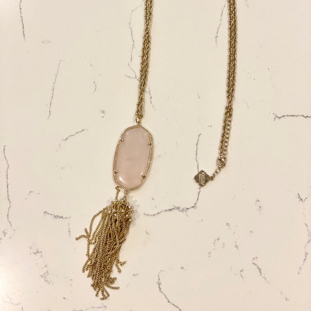 Kendra Scott Rose Quartz Tassel Necklace